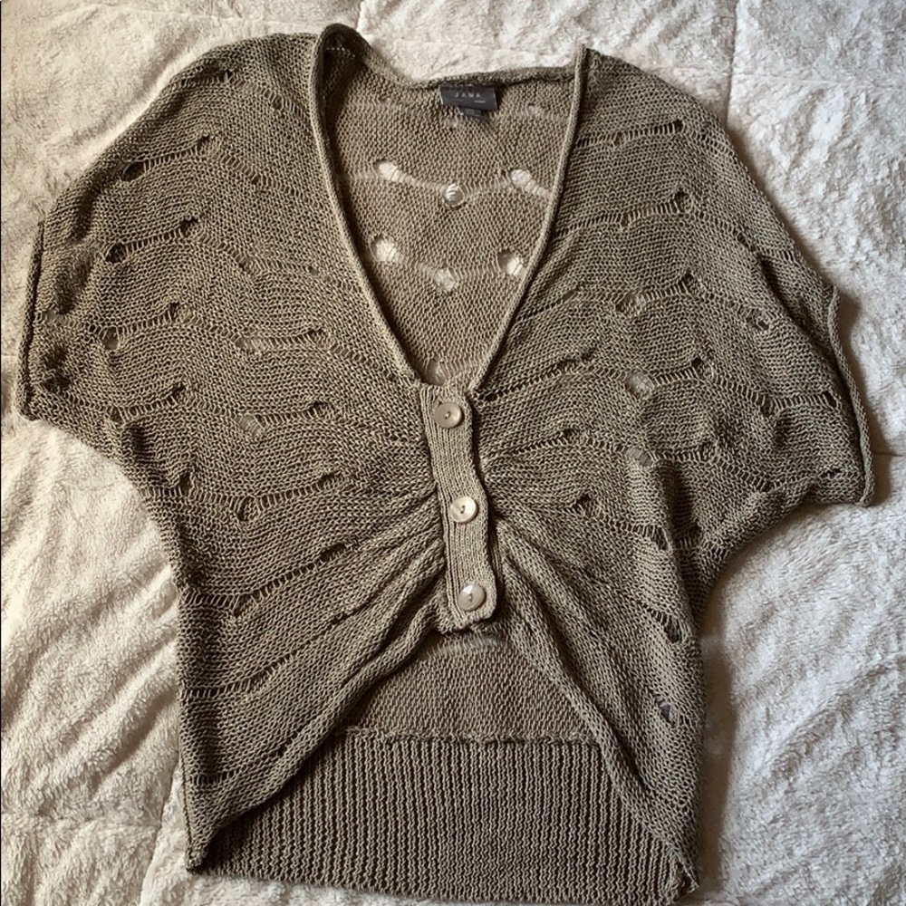 JANA Tan Woven Sweater